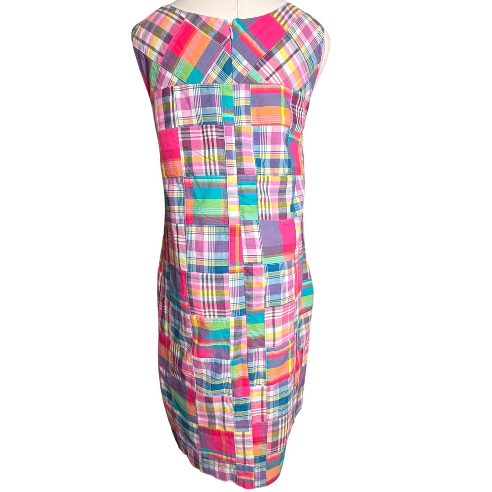 Talbots Madras Patchwork Plaid Shift Dress Size 2 Preppy Cotton - Picture 3 of 15